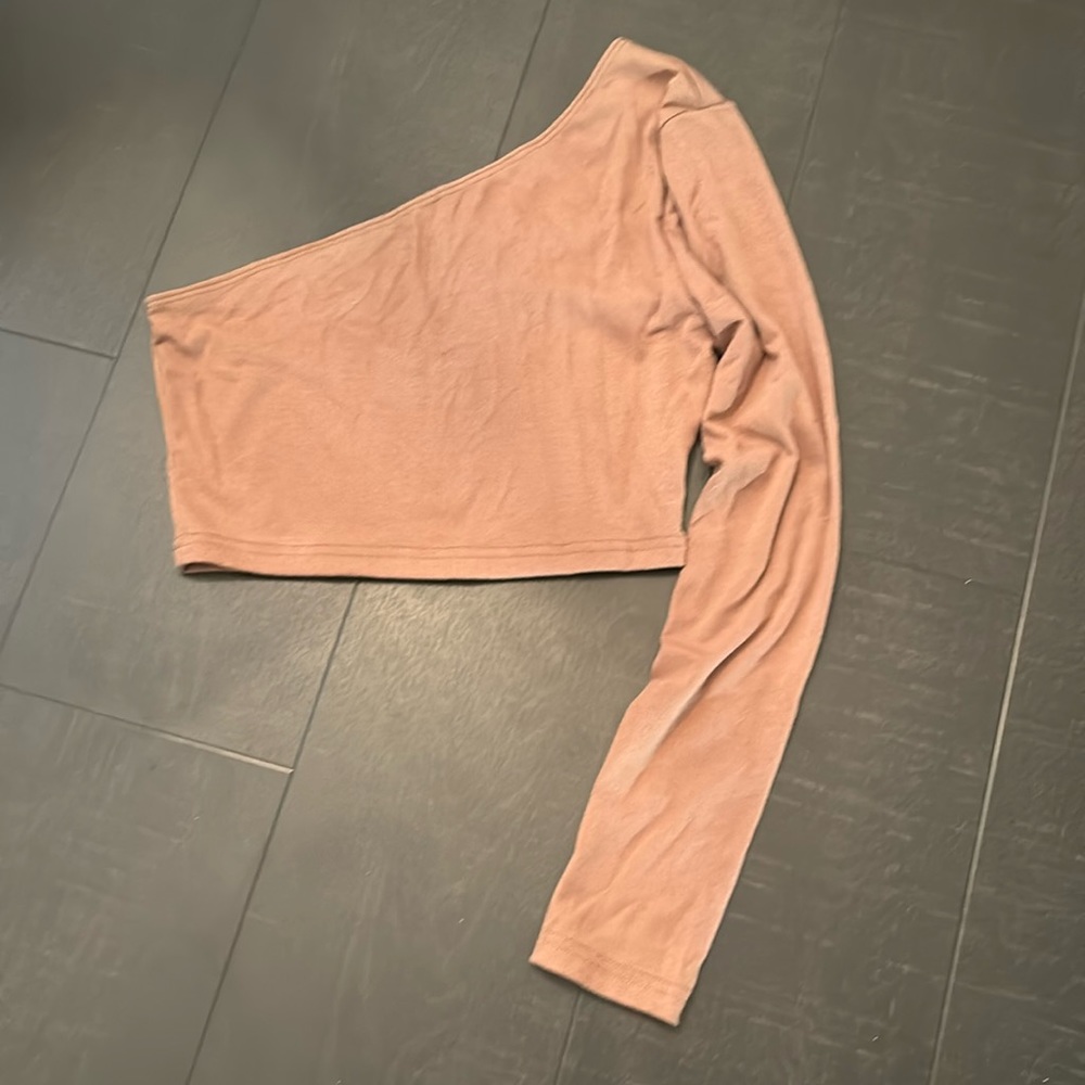 Light brown one shoulder top